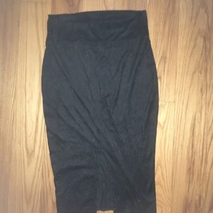 Front slit black skirt